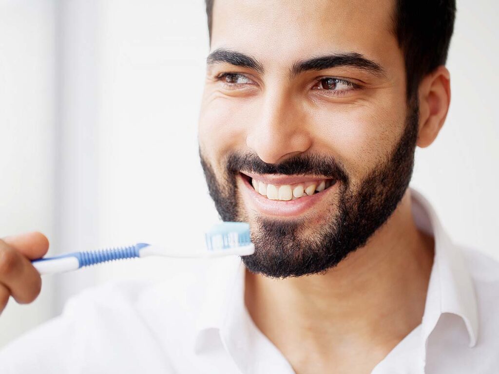 Person brushing their teeth