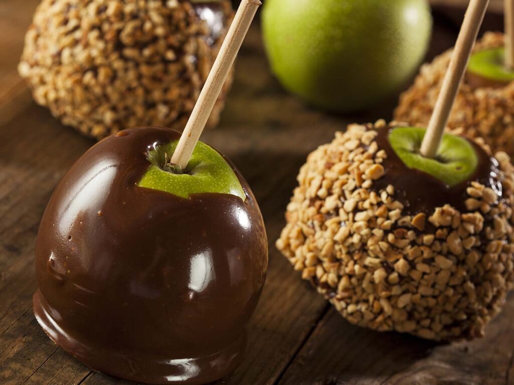 Homemade caramel taffy apple
