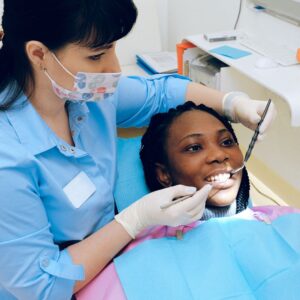 Black woman at the dentist