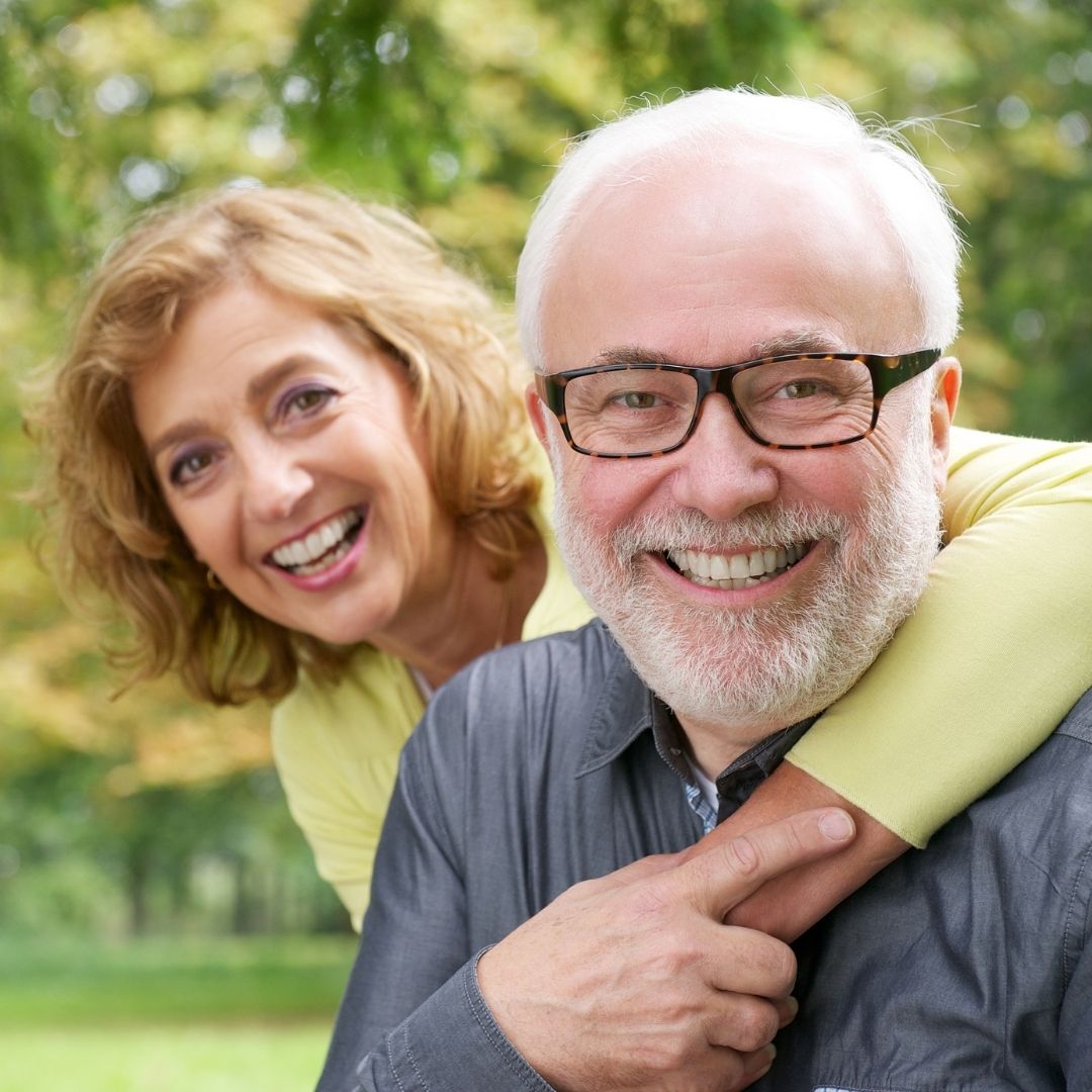 smiling older couple