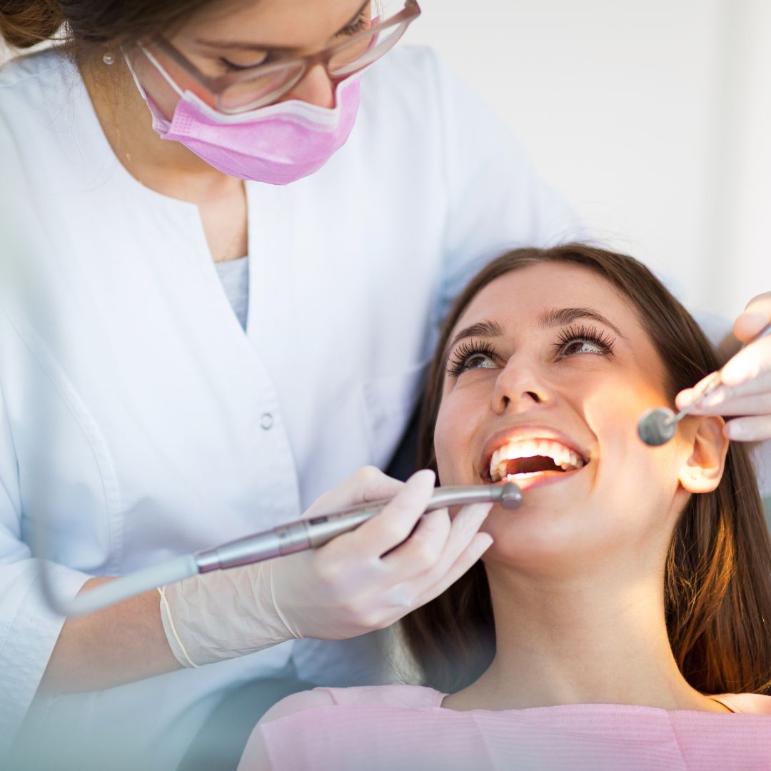 patient smiling at dentist
