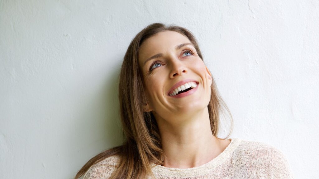 smiling woman with bright smile