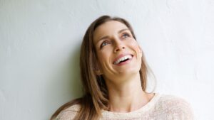 smiling woman with bright smile