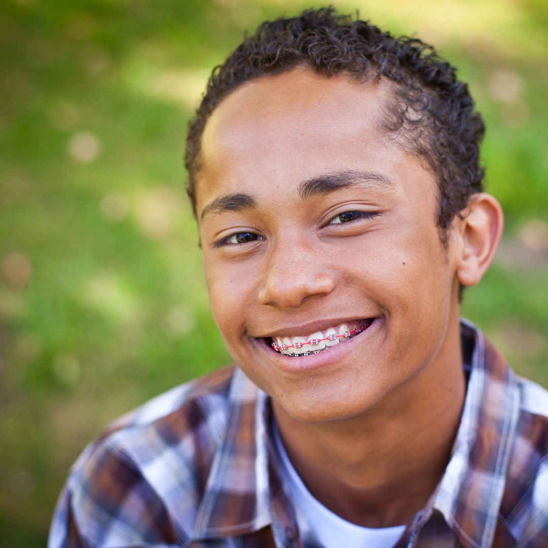 teen boy with braces