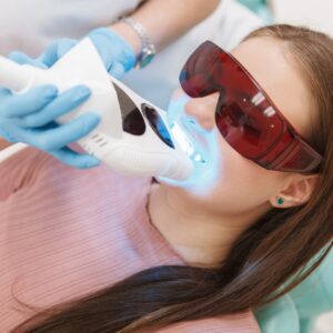image of teeth whitening in the dentist offce