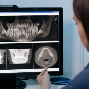 dentist looking at screen