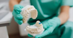 a mouth mold with a cavity