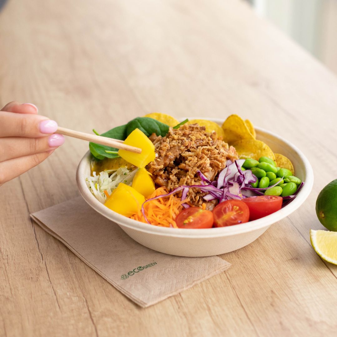 Bowl of crunchy and textured food.