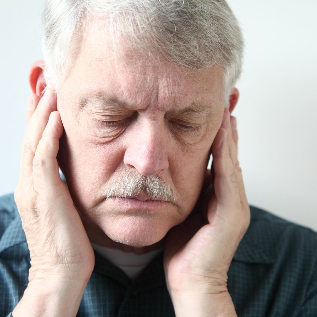 Man with a sore jawbone.