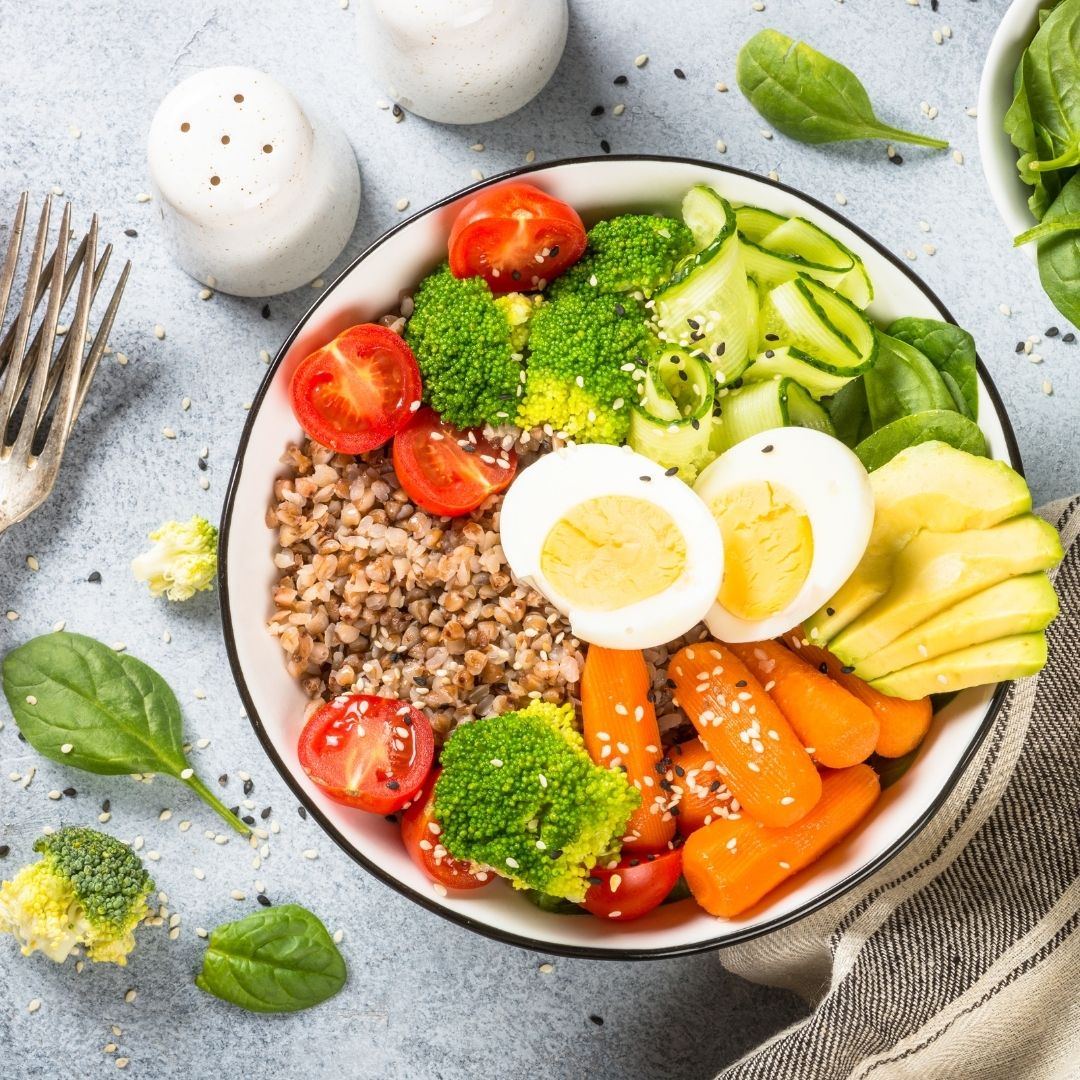 healthy balanced bowl of food