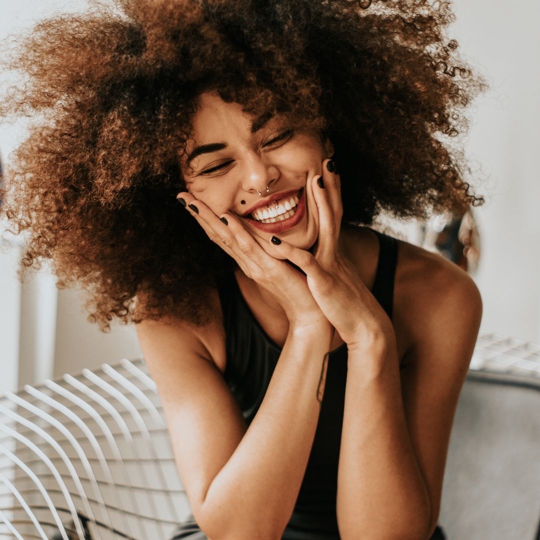 woman smiling with healthy teeth