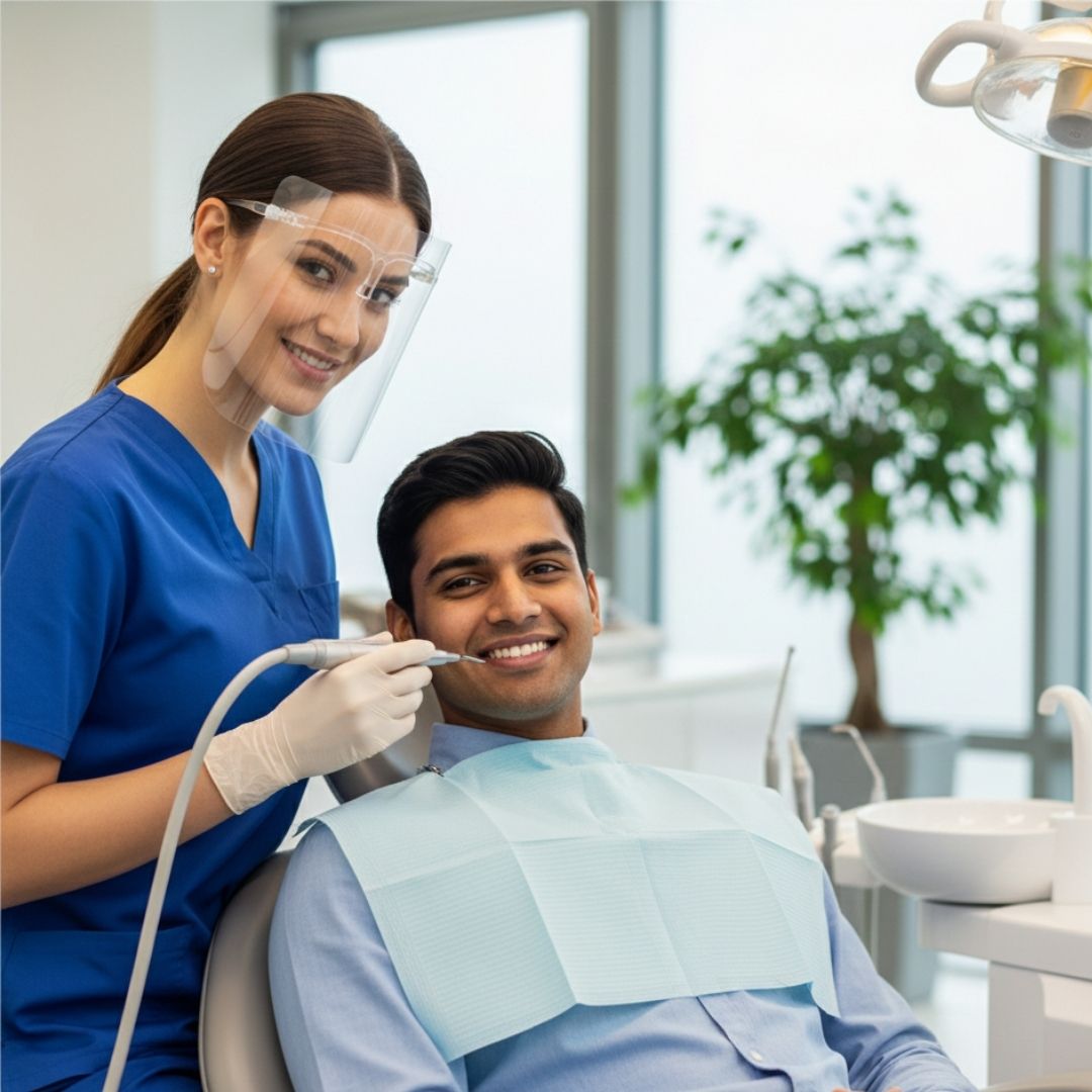 man at the dentist's office